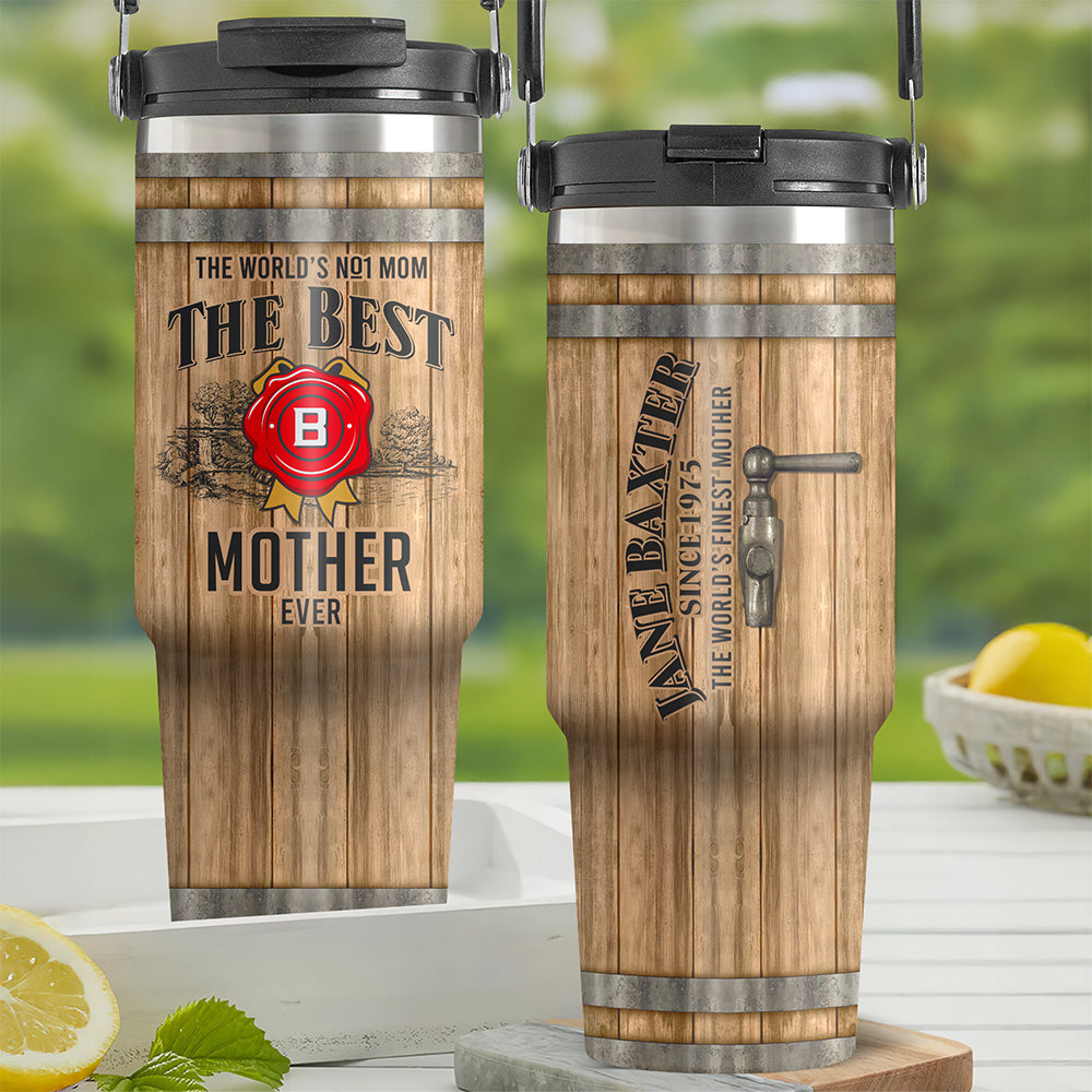 Best Mom Ever - Personalized Whiskey Barrel Tumbler for Mom, Grandma, and Loved Ones Tumbler Cup PopCulturePrints