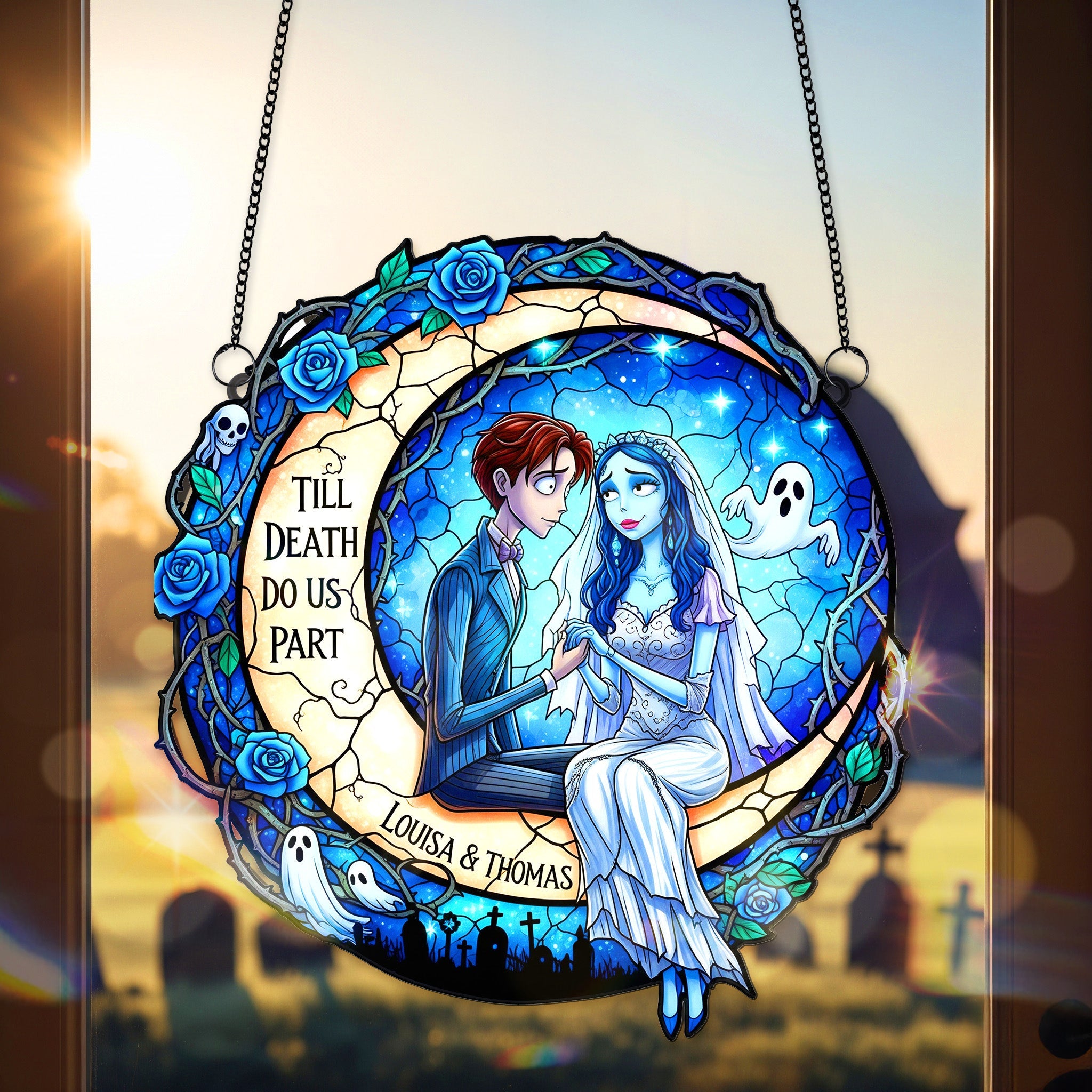 Till Death Do Us Part Suncatcher Ornament - Personalized Gift for Couples Ornament PopCulturePrints