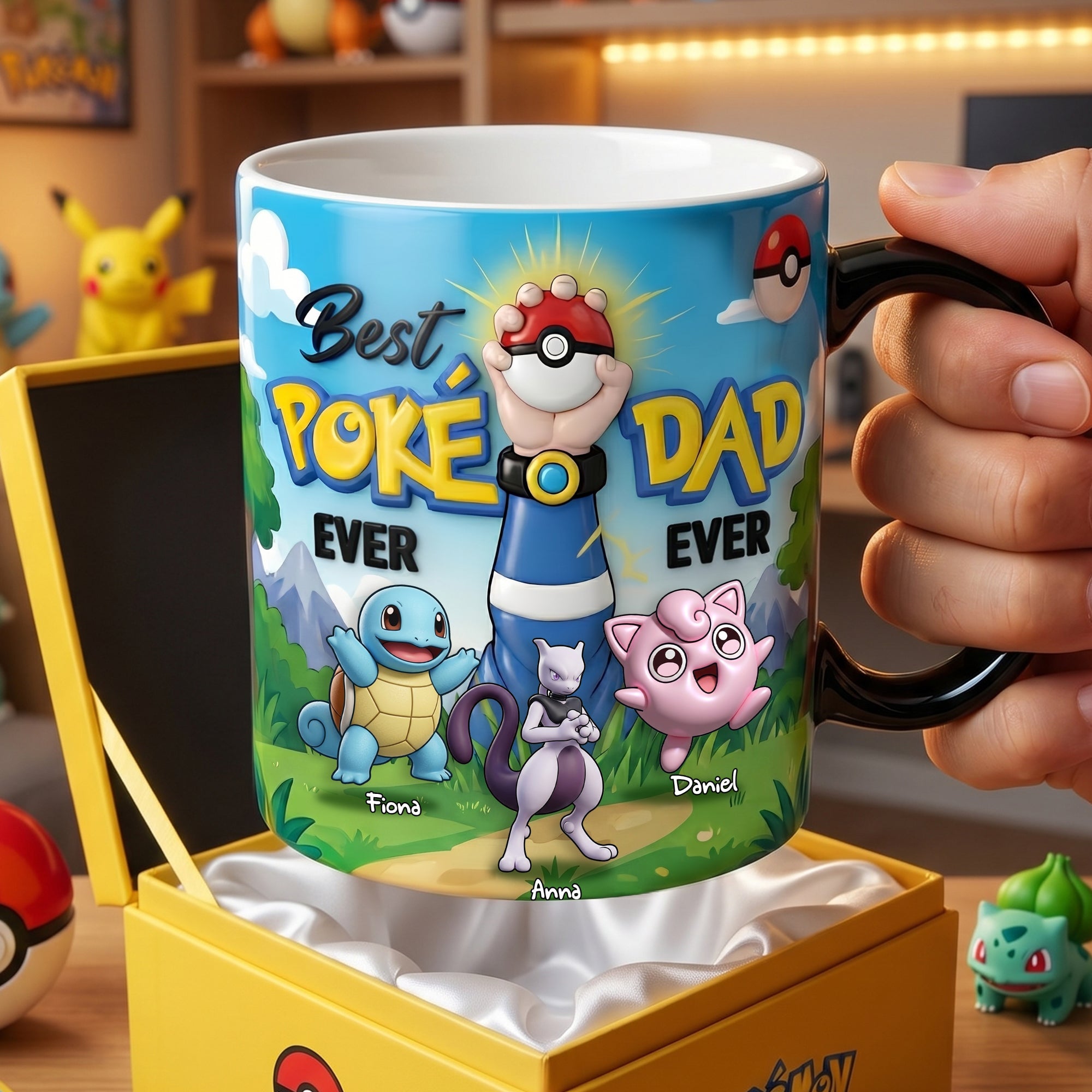 Best Poke Dad Ever - Custom Personalized Coffee Mug for Dads and Grandpas Coffee Mug PopCulturePrints