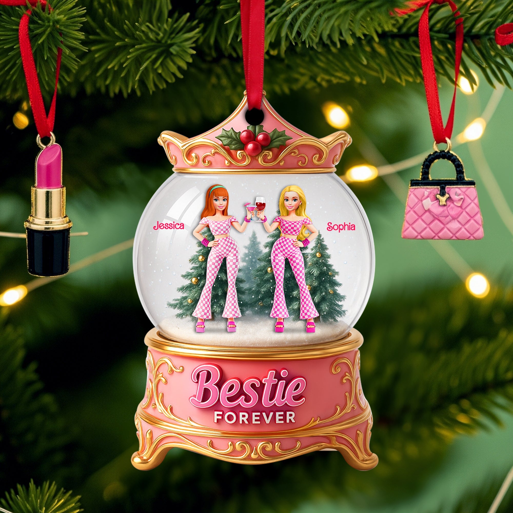 Bestie Forever Ornament - Personalized Gift for Besties Ornament PopCulturePrints