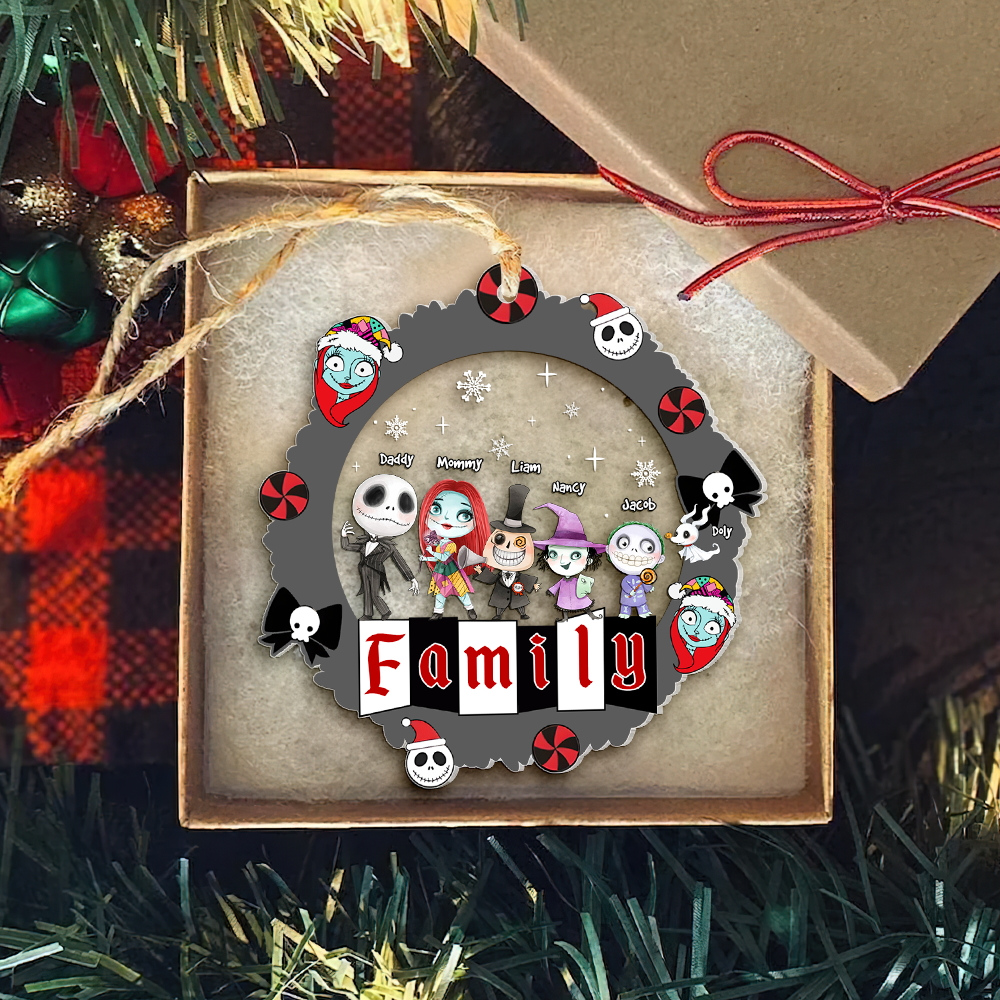 Personalized Spooky Family Christmas Ornament Ornament PopCulturePrints