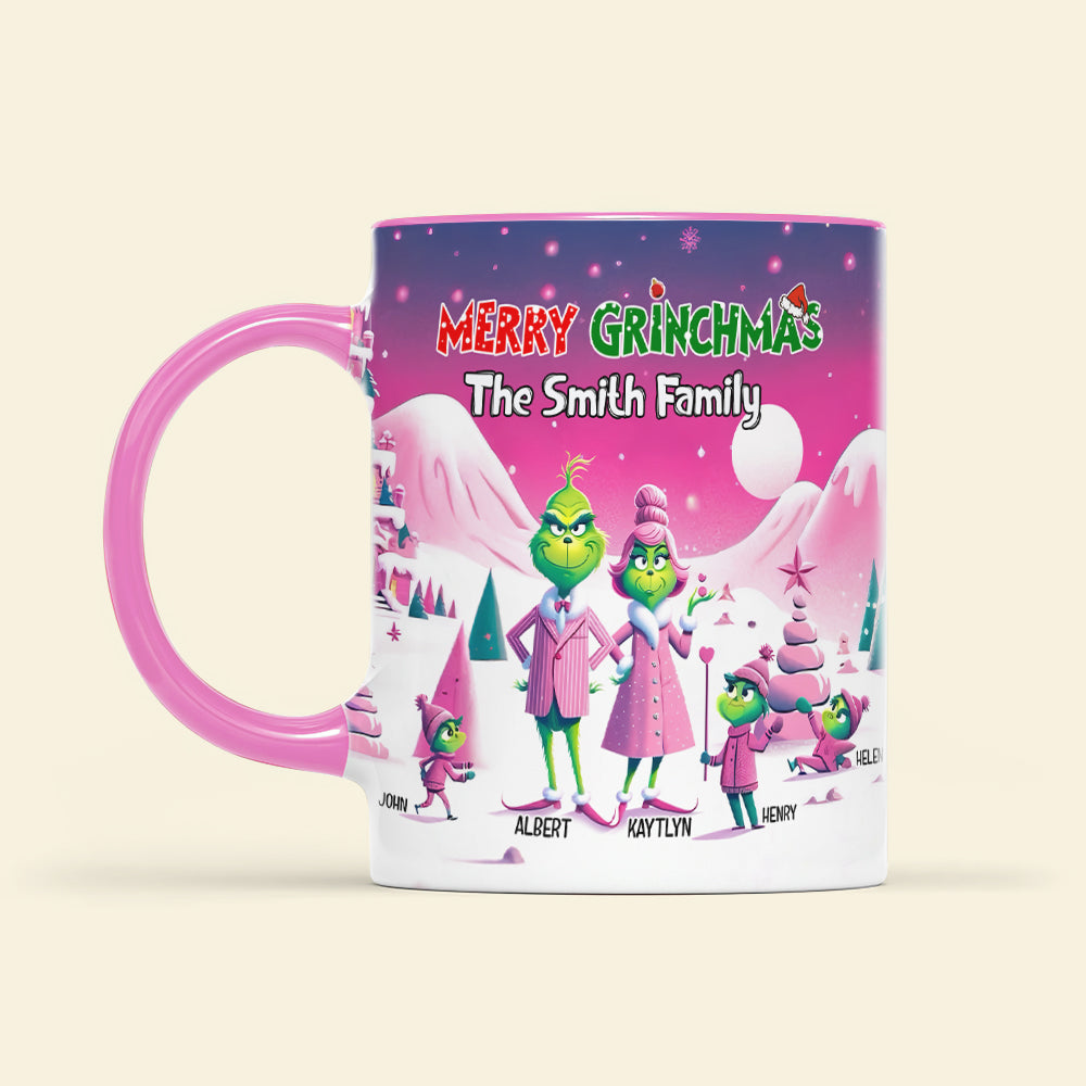 Personalized Grinch Christmas Family Mug