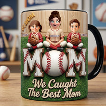 Load image into Gallery viewer, We Caught The Best Mom - Personalized Proud Baseball Mom Magic Coffee Mug Coffee Mug PopCulturePrints
