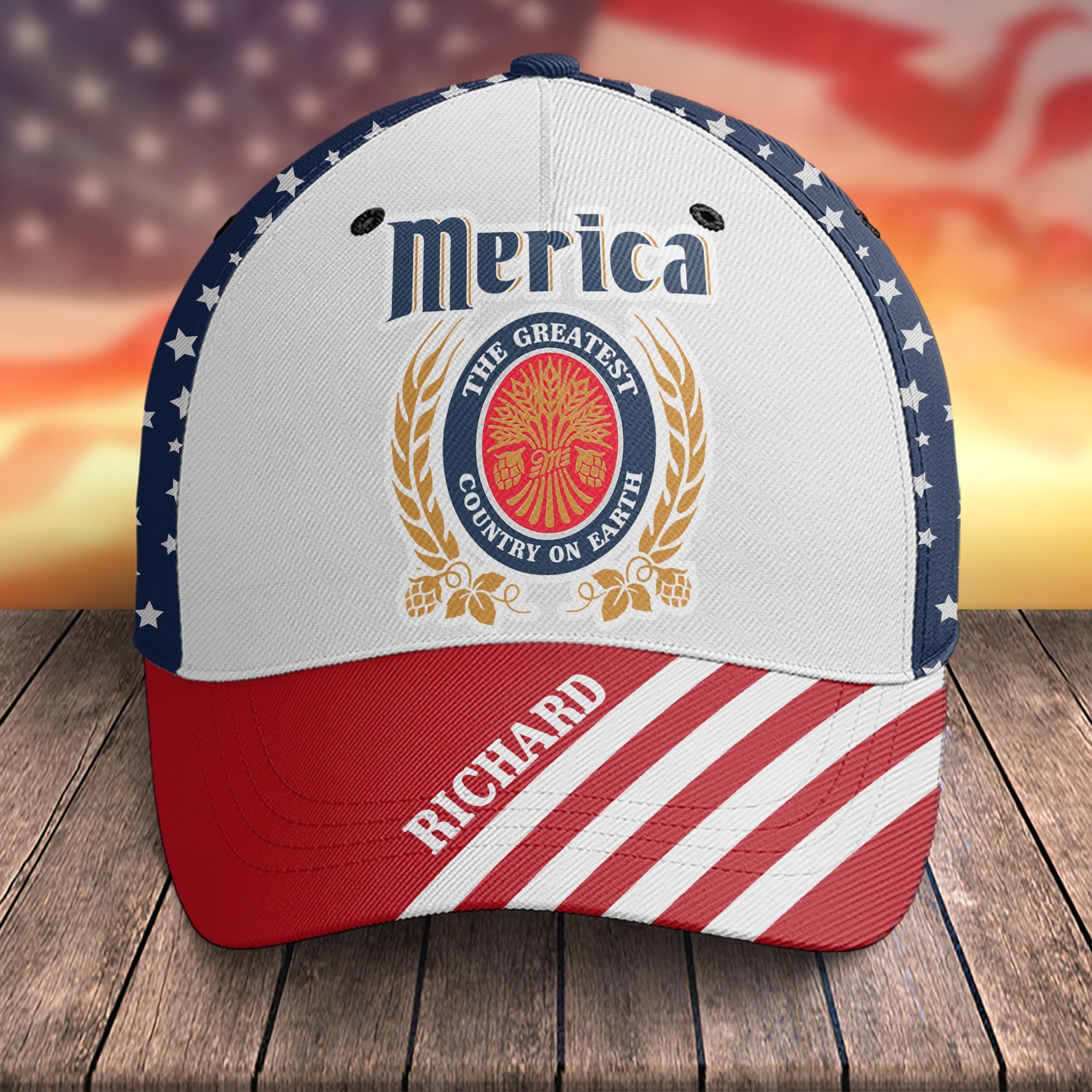 Personalized American Pride Dad Cap - Independence Day Edition Caps PopCulturePrints
