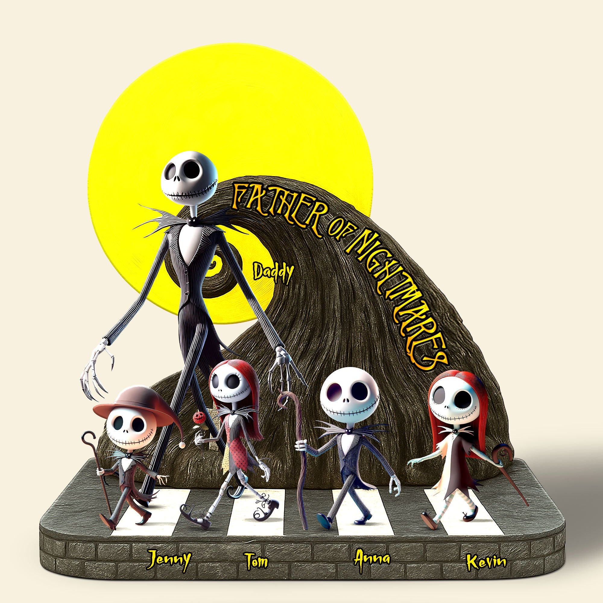 “Father of Nightmares” - Unique Personalized Nightmare Dad Plaque - Custom Gift for Fathers, Dads, and Grandpas Shaped Plaques PopCulturePrints