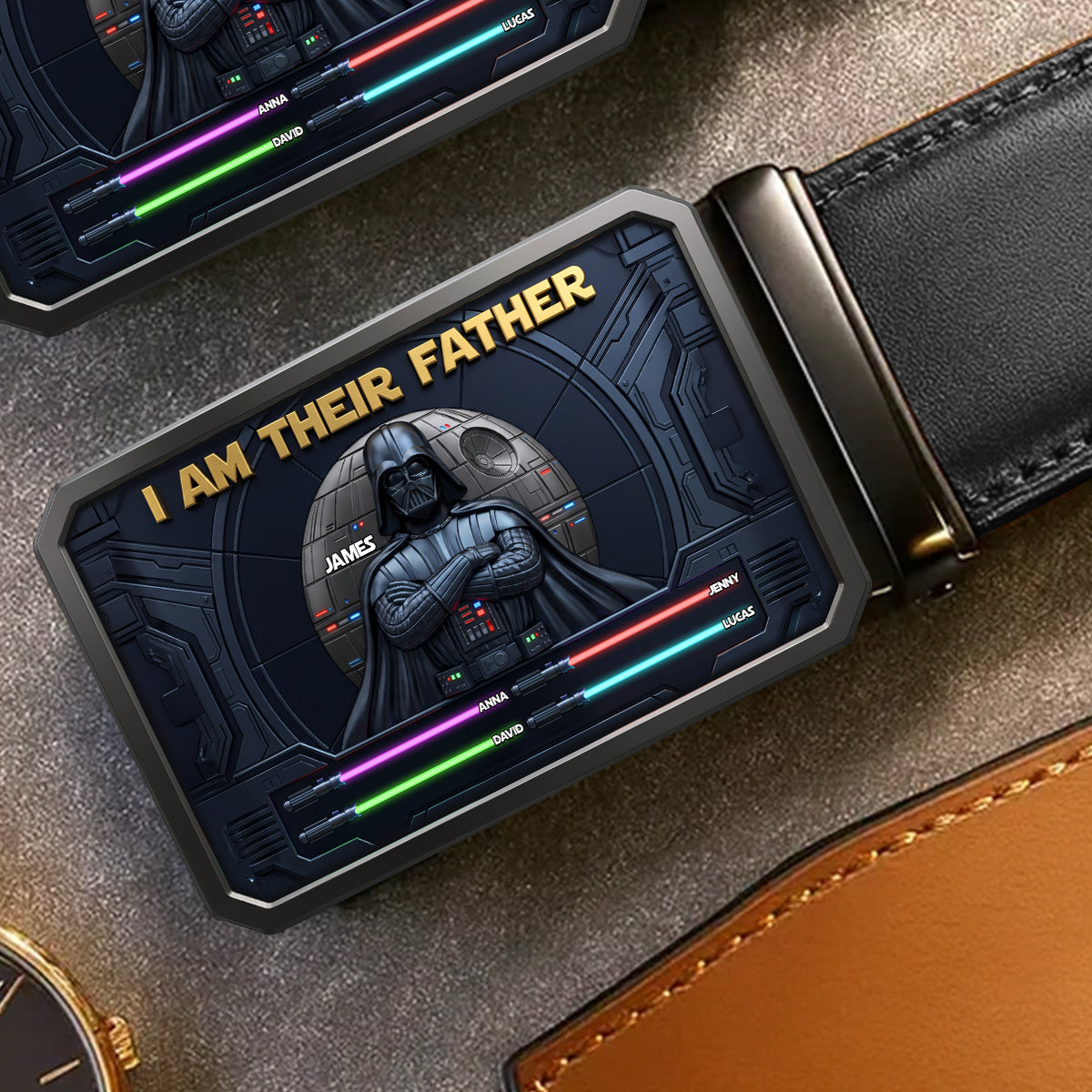 I'm Their Father - Personalized Leather Belt for Dads Belts PopCulturePrints
