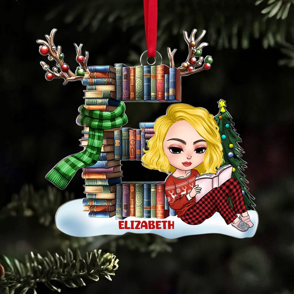 Personalized Alphabet Book Lover Christmas Ornament Ornament PopCulturePrints