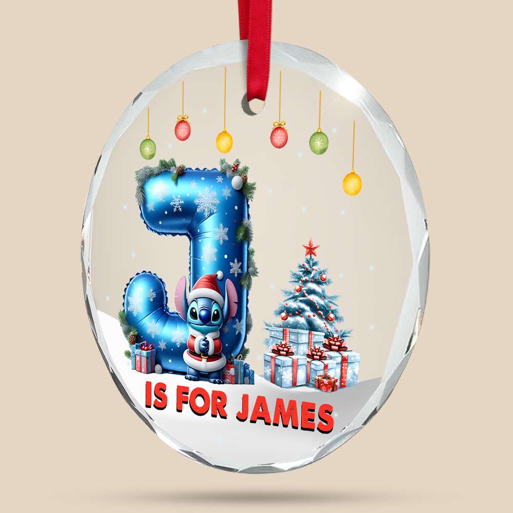 Personalized Kids Christmas Ornament - Letter J