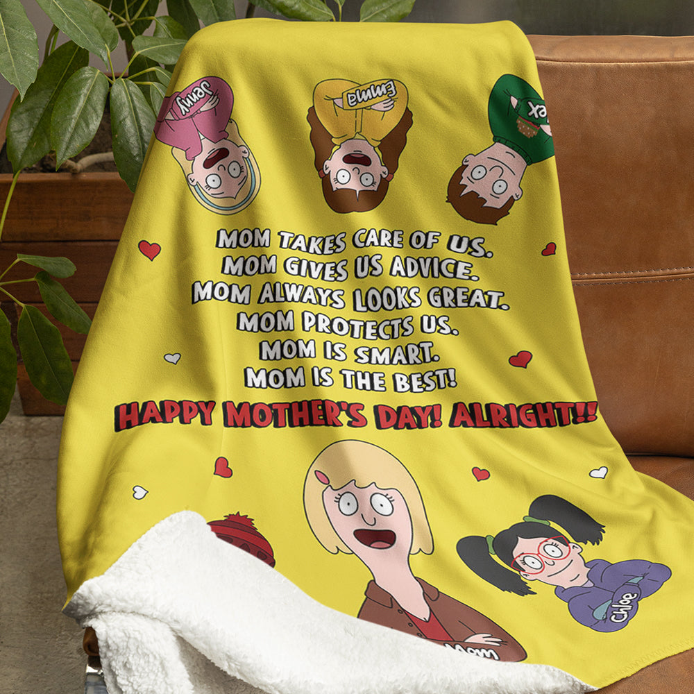 “Mom is the Best! Happy Mother's Day!” - Personalized Blanket for Moms, Grandmas, and More Blanket PopCulturePrints