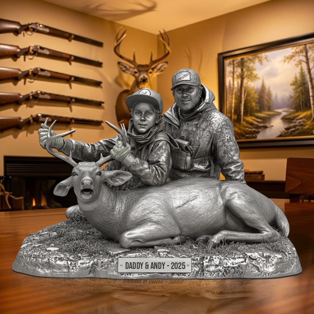 “Capture the Adventure: Personalized Hunting Trophy Moment Plaque - Custom Gifts for Dad, Son & Hunting Lovers Shaped Plaques PopCulturePrints
