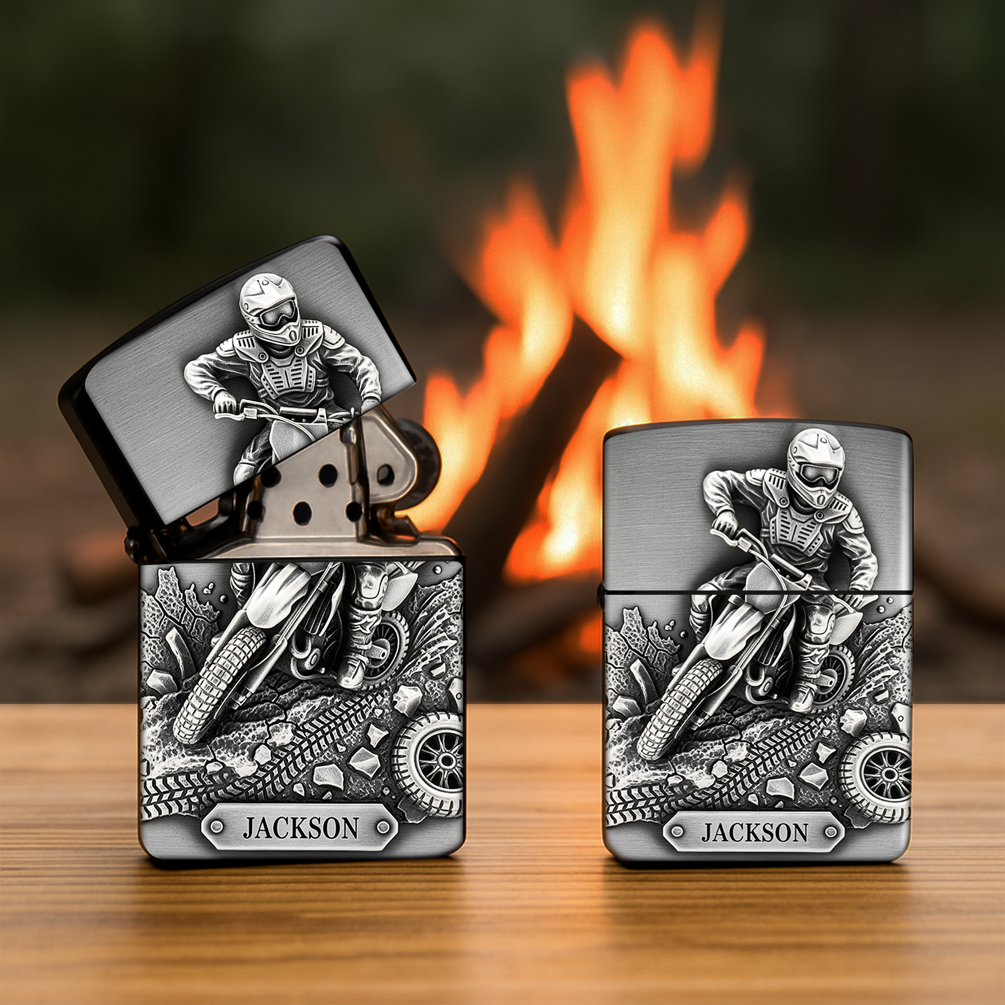 "Ignite Your Passion for Motorsport!" - Mud Trail Rider Personalized Lighter - Custom Gift for Motorcross Lovers Lighter PopCulturePrints