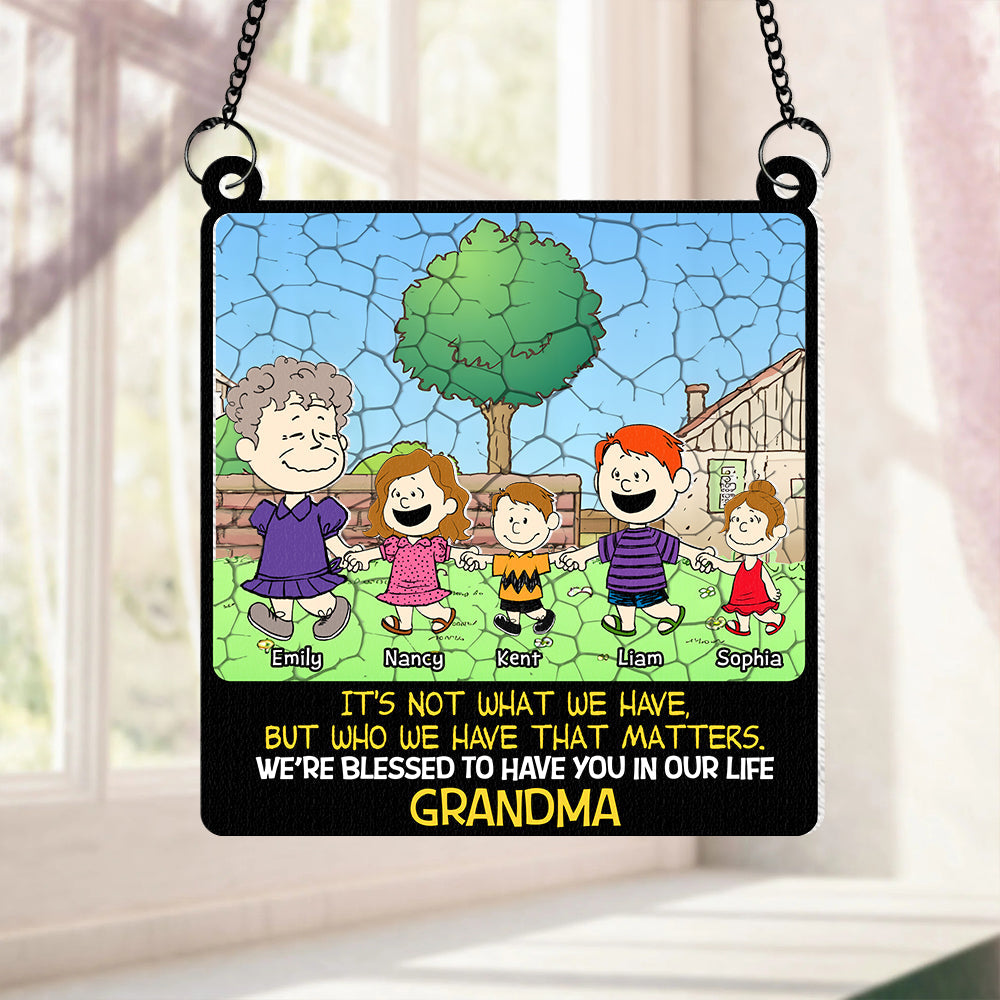 Custom Grandma Suncatcher Ornament - Personalized Family Gift