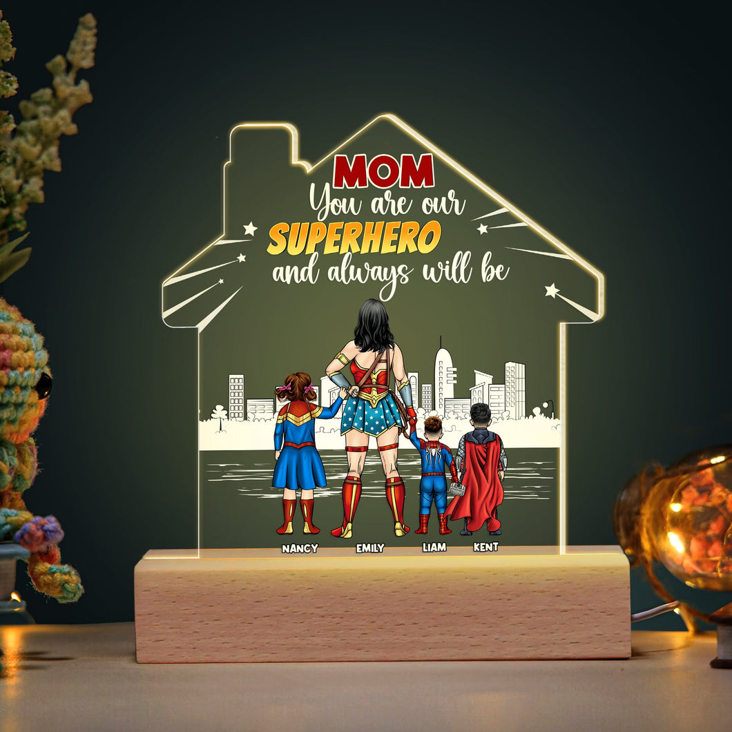 Superhero Mom Personalized LED Light Led Night Light PopCulturePrints