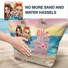 Load image into Gallery viewer, Oh Ship, It's A Girl's Trip - Personalized Beach Bag Beach Bag PopCulturePrints
