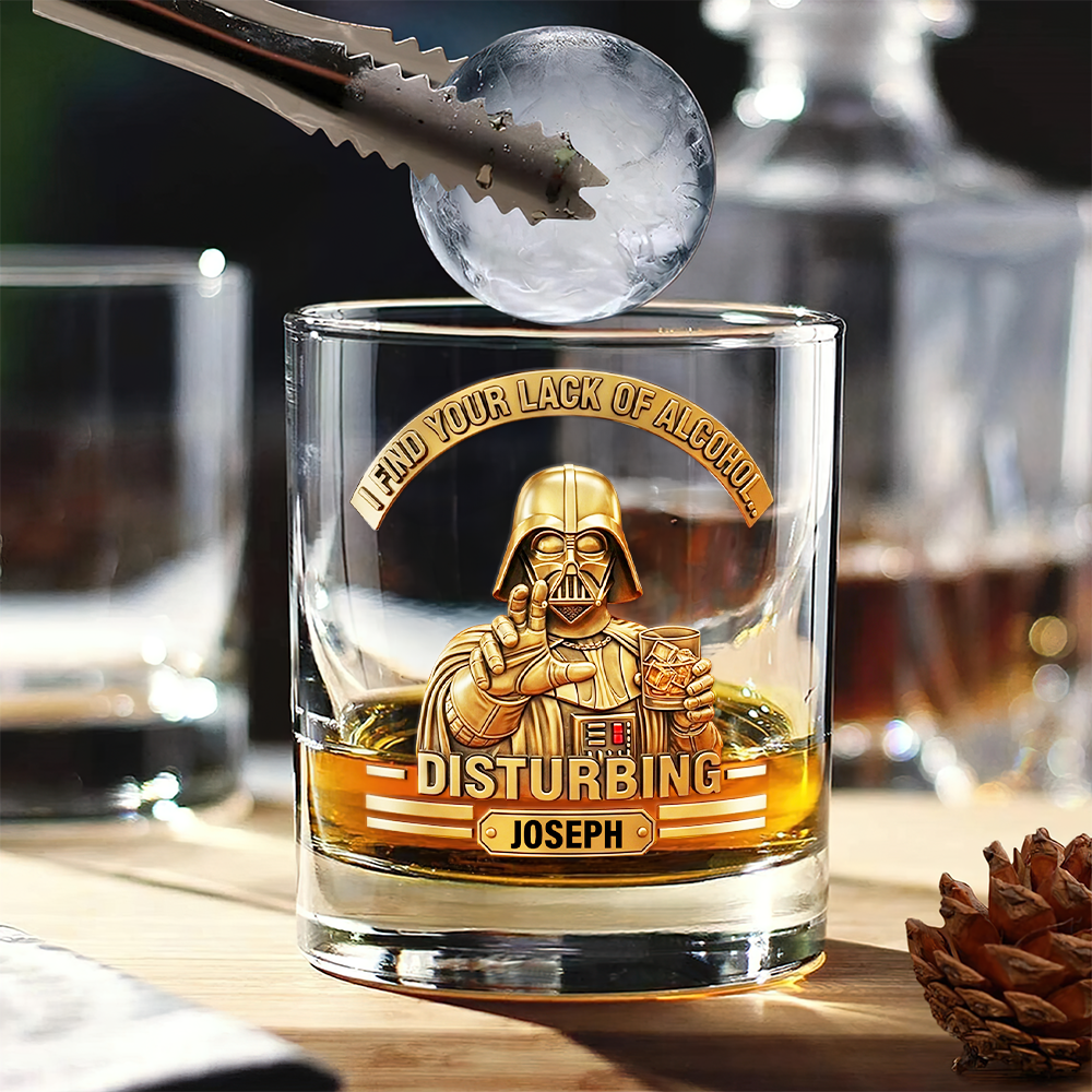 I Find Your Lack of Alcohol Disturbing - Cosmic Guardian Drinking Glass - Personalized Gift for Him Whiskey Glass PopCulturePrints