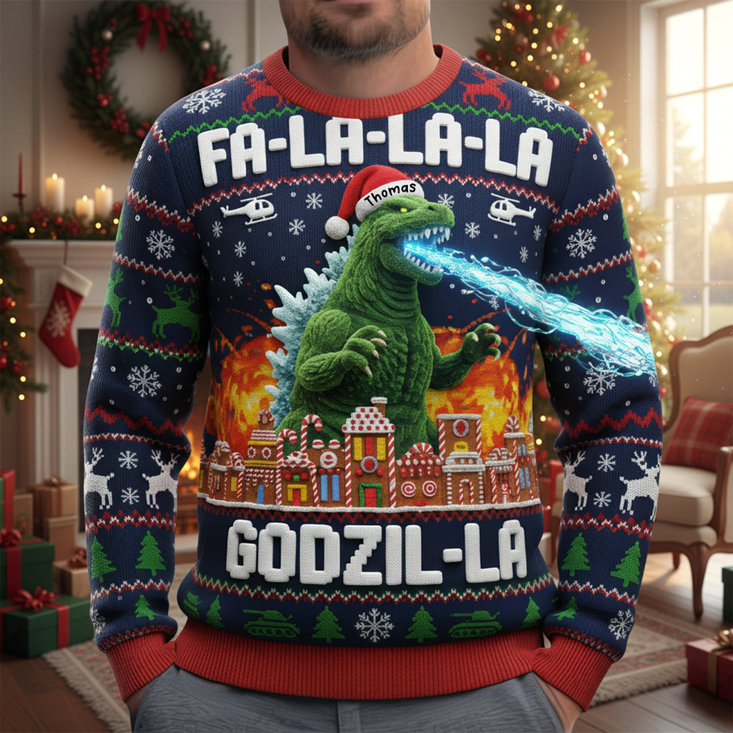 “Unleash Your Inner Monster!” - Holiday Monster Ugly Sweater, Personalized Gift for Movie Fans AOP Products PopCulturePrints