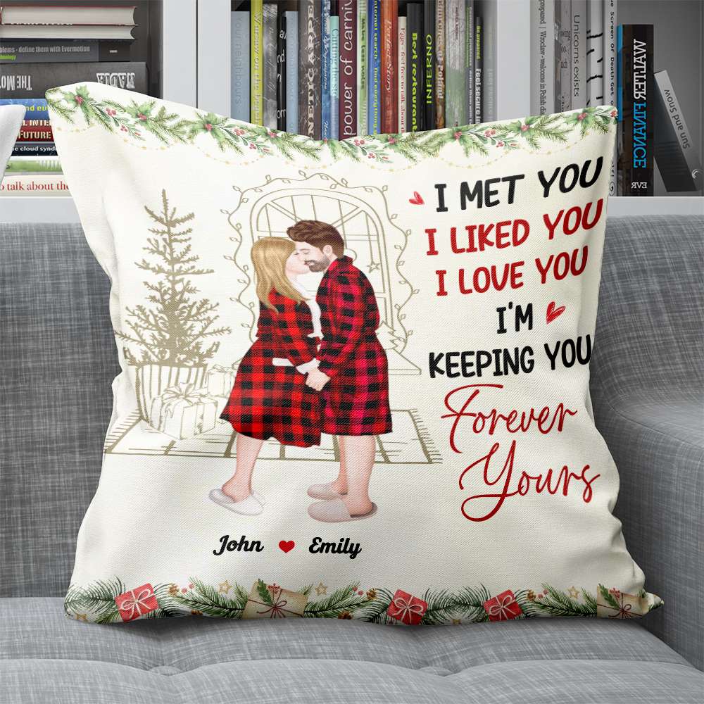 Personalized Romantic Square Pillow - Forever Yours