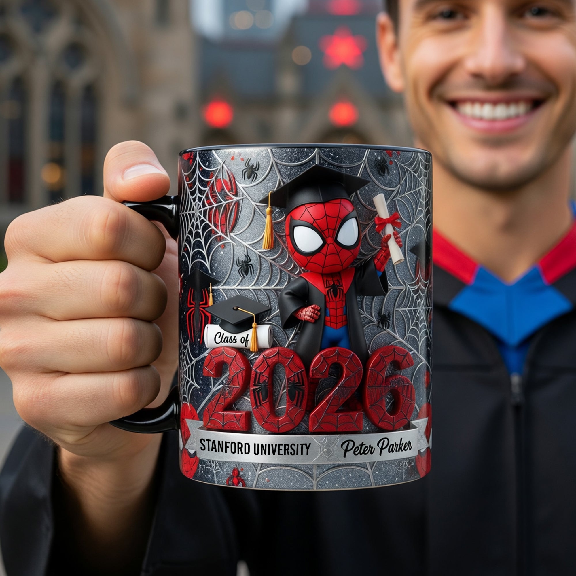 Celebrate Your Graduation with Spider-Man Magic Mug - Personalized Gift for Graduates Coffee Mug PopCulturePrints