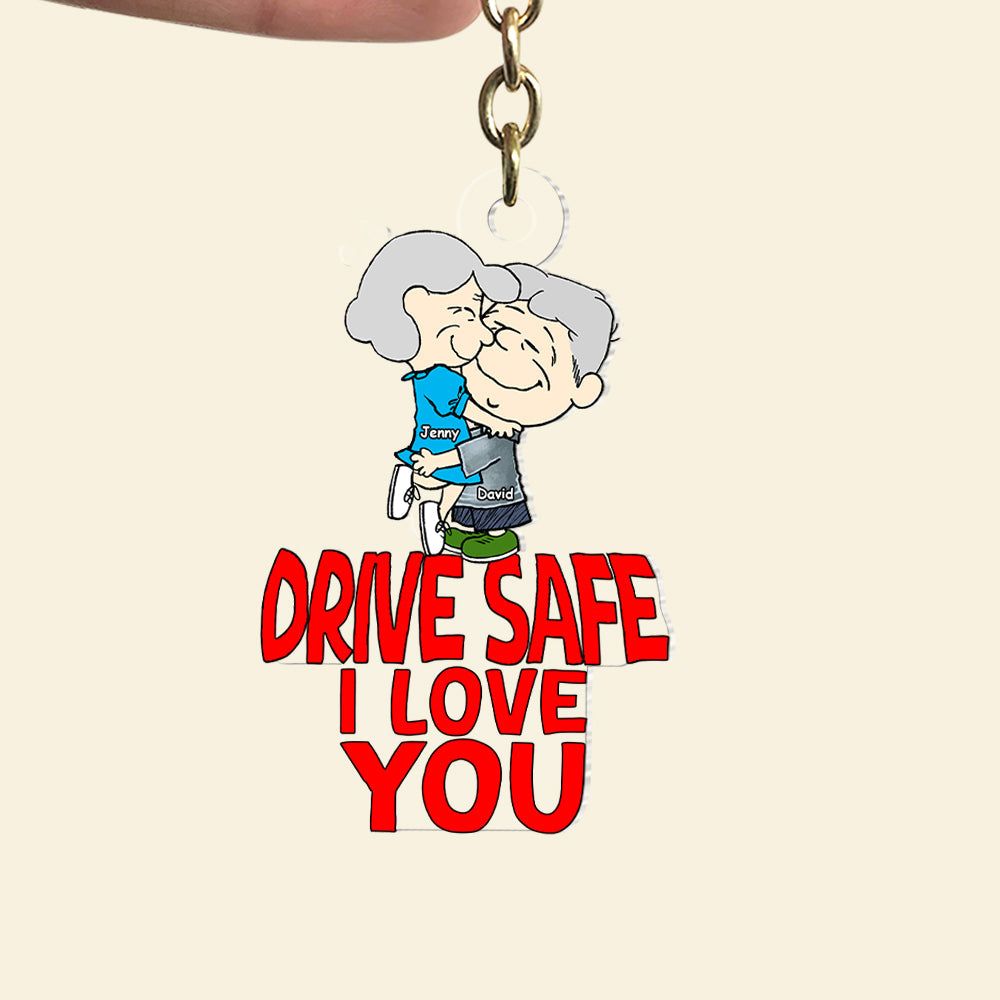 Personalized Drive Safe Keychain - I Love You Couple Gift Keychains PopCulturePrints