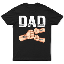 Load image into Gallery viewer, Dad: The Man, The Myth, The Legend - Personalized Fist Bump T-Shirt T-shirt PopCulturePrints
