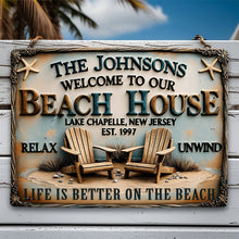 Load image into Gallery viewer, Life is Better on the Beach - Personalized Beach House Metal Sign Metal Signs PopCulturePrints
