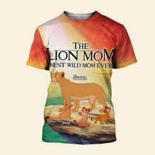 Load image into Gallery viewer, Personalized Lion Mom 3D T-Shirt - Best Wild Mom Ever AOP Products PopCulturePrints
