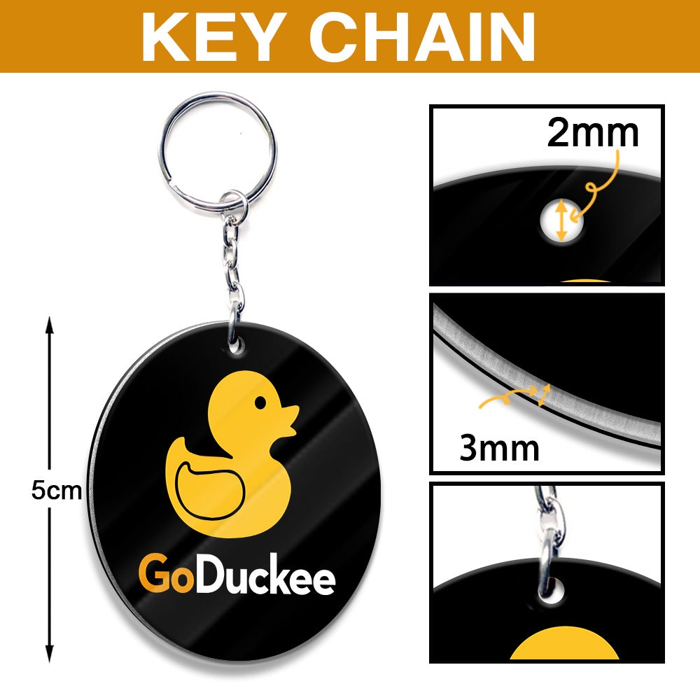 Personalized Cartoon Duck Pilot Keychain