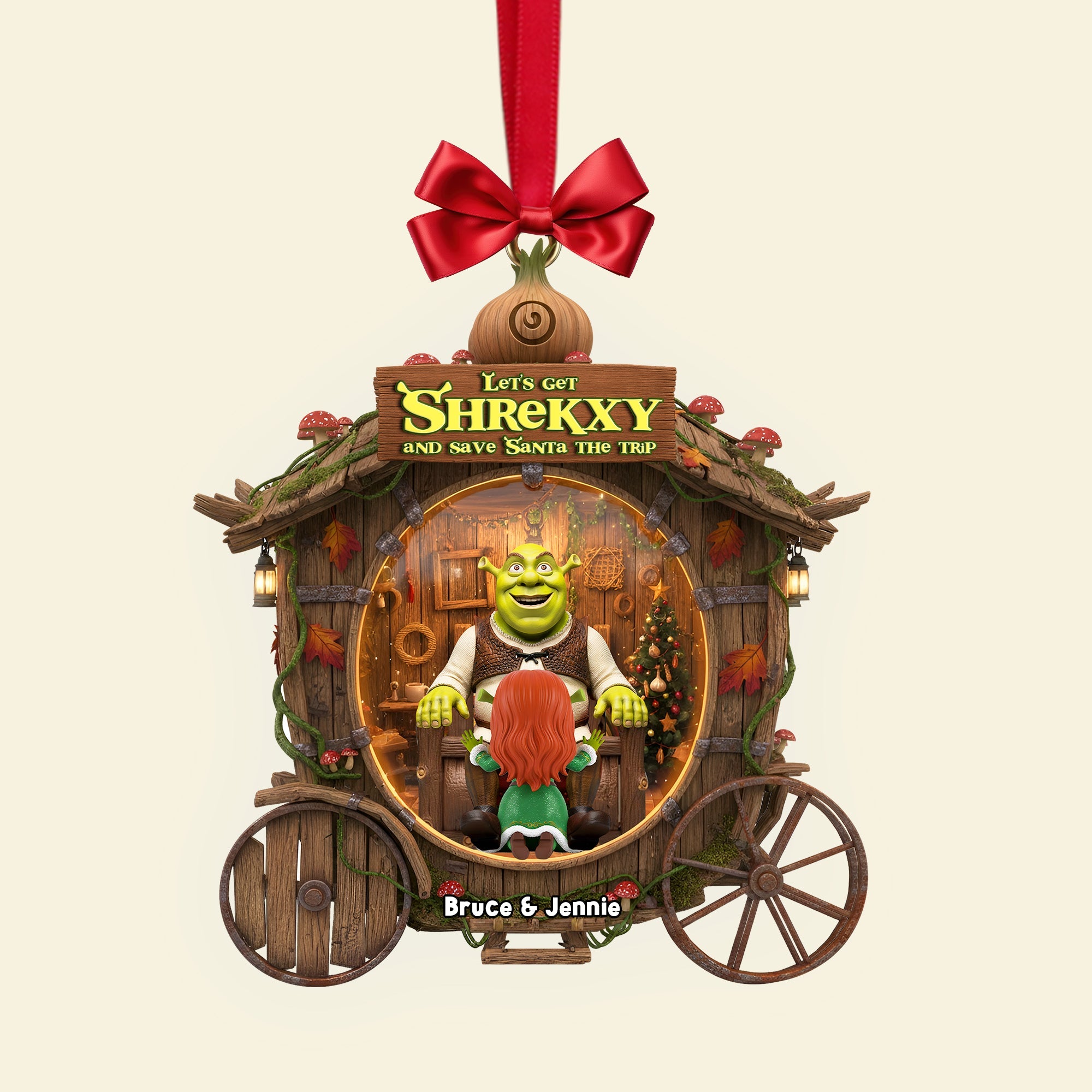 Let's Get Shrekky - Personalized Christmas Ornament for Couples Ornament PopCulturePrints