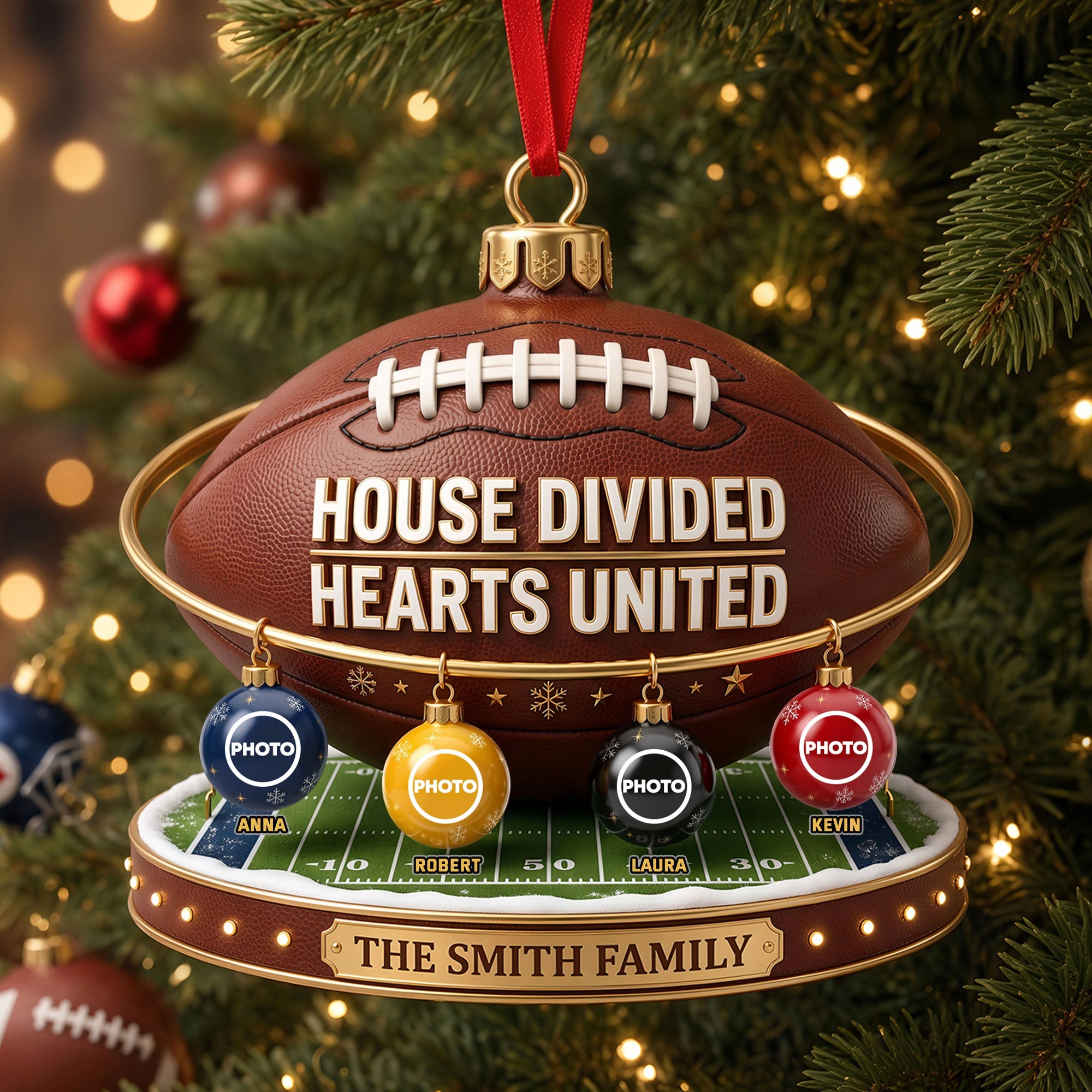 Celebrate Togetherness: Sporty Christmas Love Ornament - Personalized Gift for Family & Friends