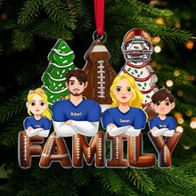 Load image into Gallery viewer, Personalized Family Football Acrylic Ornament Ornament PopCulturePrints
