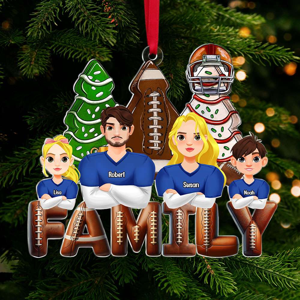 Personalized Family Football Acrylic Ornament Ornament PopCulturePrints