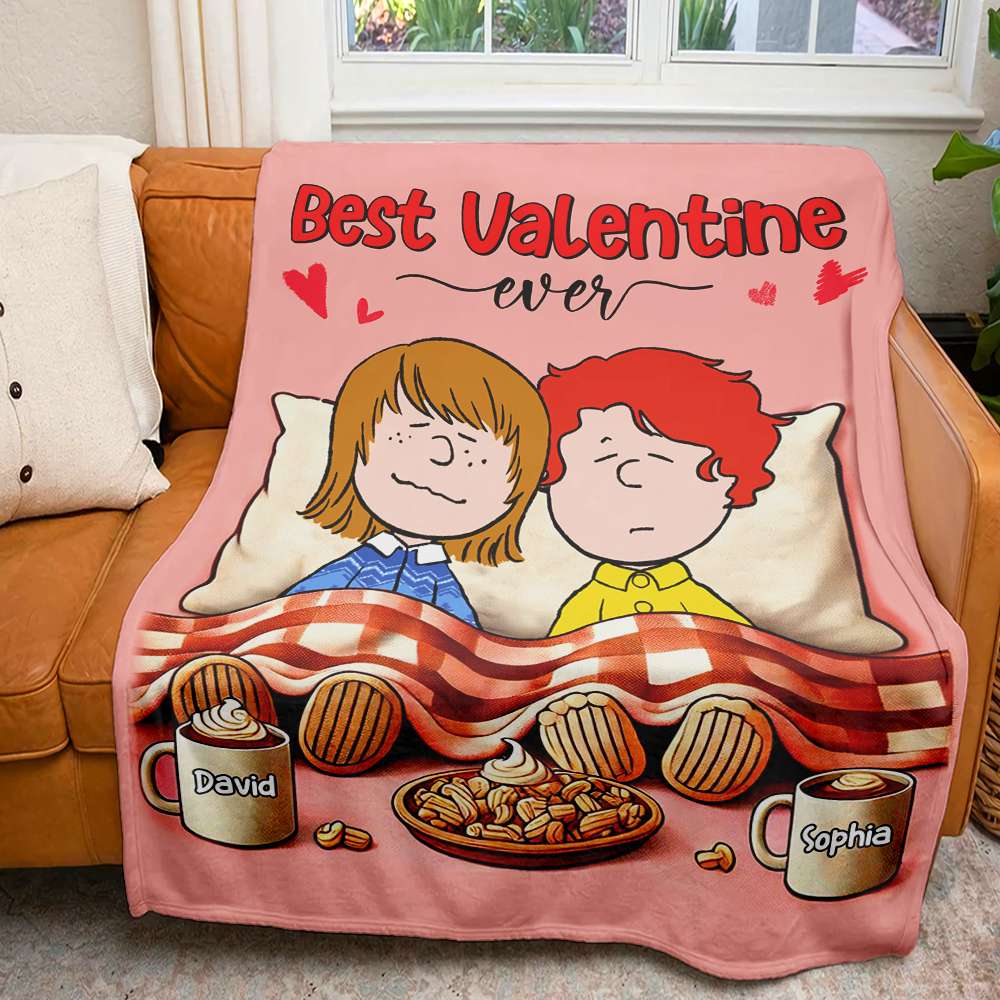 Personalized Valentine's Day Gifts - Valentine's Couple Blanket - Custom Names Blanket PopCulturePrints