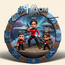 Load image into Gallery viewer, “#1 Mom” - Personalized Best Captain Mom Acrylic Plaque - Unique Gift for Mom, Grandma, and More Shaped Plaques PopCulturePrints
