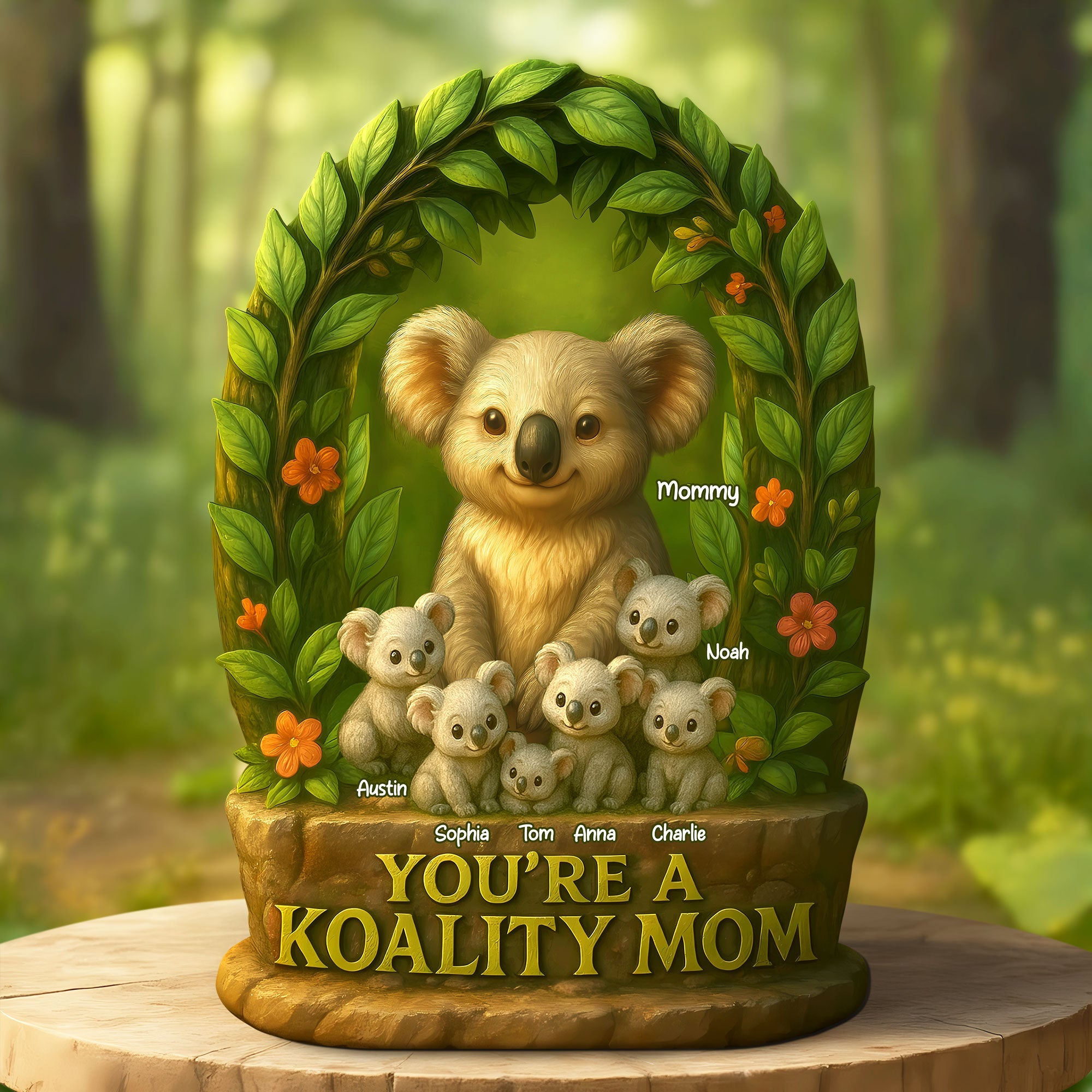 You're a Koality Mom - Personalized Gift for Mom and Grandma Shaped Plaques PopCulturePrints