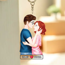 Load image into Gallery viewer, Custom Personalized Couple Keychain - James &amp; Sophia Keychains PopCulturePrints
