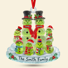 Load image into Gallery viewer, Celebrate Togetherness with Our Cute Grouchy Mischief Snowman Family Ornament - Personalized Christmas Gift for Everyone
