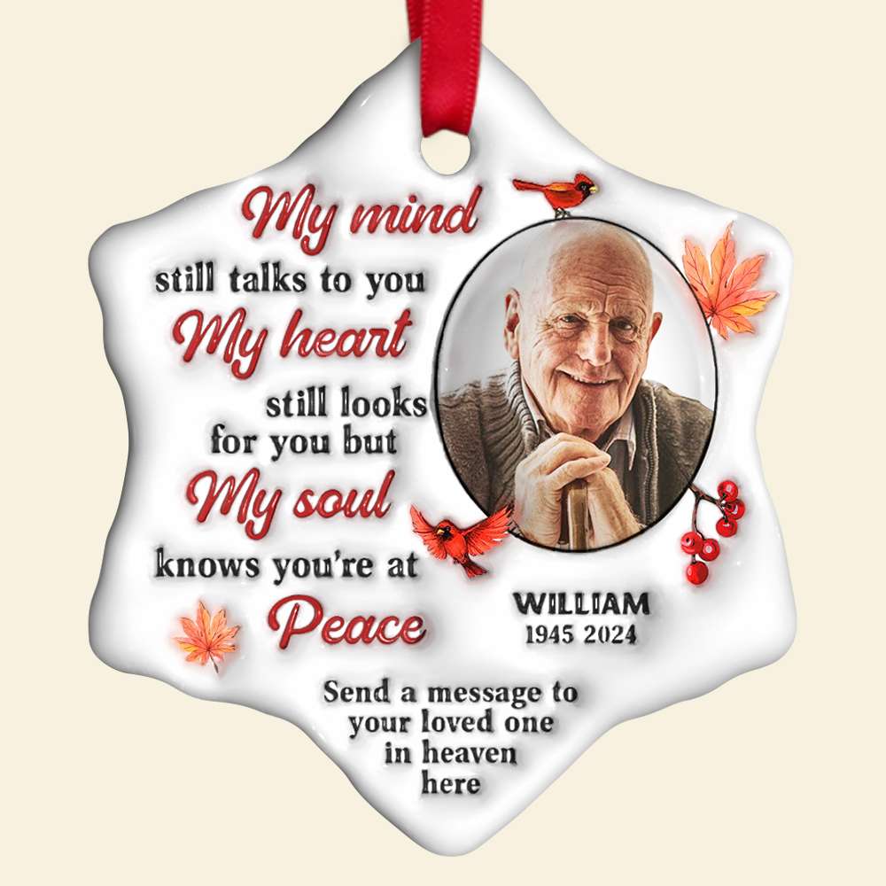 Personalized Memorial Ornament - Custom Photo & Message Ornament PopCulturePrints