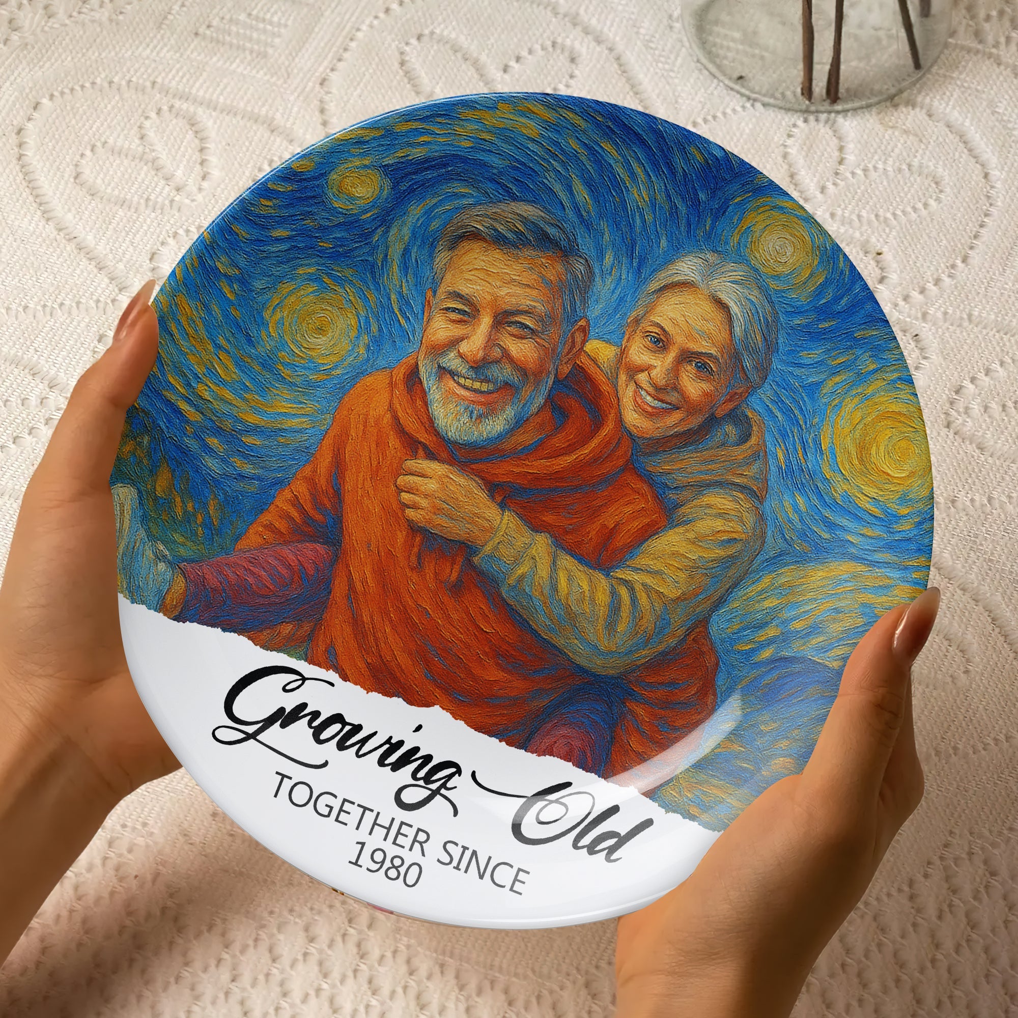 Annoying Each Other Since 1985 - Customizable Round Plate Gift for Couples Ceramic Round Plate PopCulturePrints