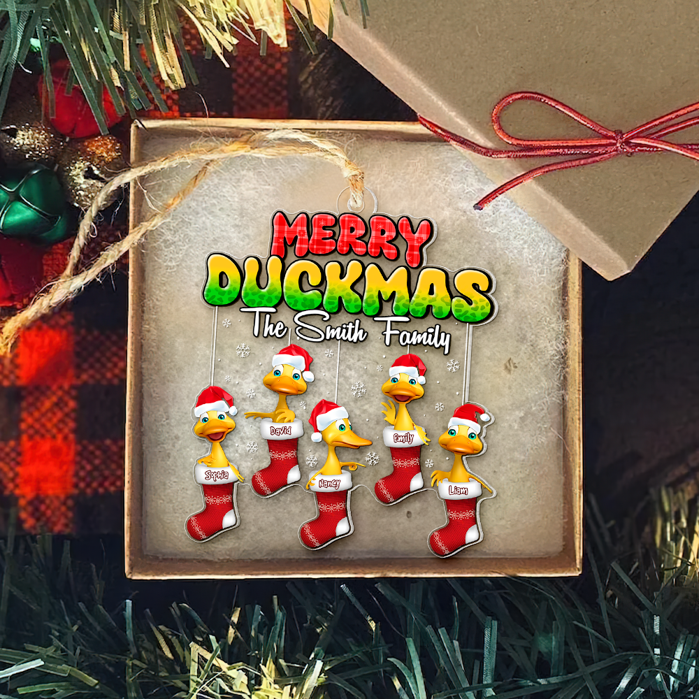 Personalized Family Christmas Duckmas Ornament Ornament PopCulturePrints