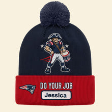 Load image into Gallery viewer, “Gear Up for Game Day” - Personalized Bobble Beanie Hat - Custom Gifts for Sports Fans Hat PopCulturePrints
