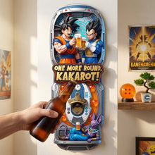 Load image into Gallery viewer, One More Round, Kakarot! - Personalized Golden Warrior Bottle Opener
