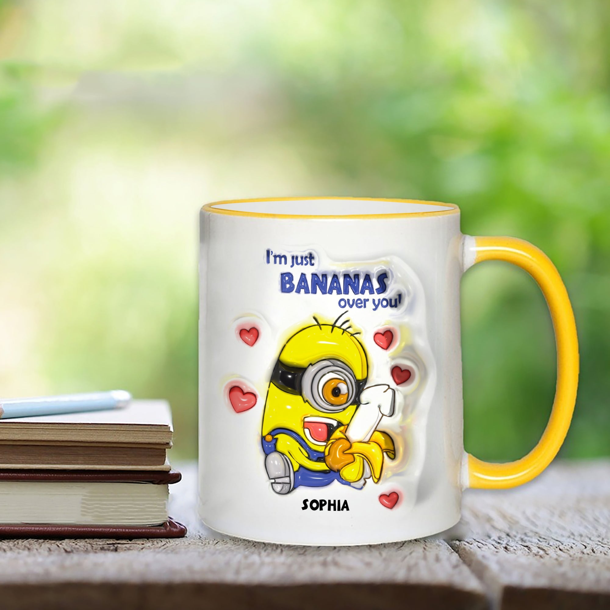 Personalized Minion-Themed Coffee Mug for Couples - 'Bananas Over You'