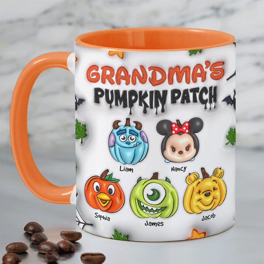 Personalized Grandma's Pumpkin Patch Accent Mug - Custom Characters & Names