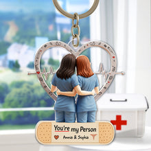 Load image into Gallery viewer, &quot;You&#39;re My Person, Celebrate Your Bond!&quot; - Nurse Besties Acrylic Keychain - Personalized Gift for Nurse Colleagues, Friends, and Special Loved Ones Keychains PopCulturePrints
