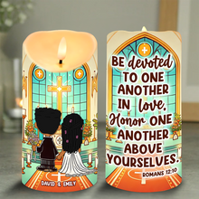 Load image into Gallery viewer, Personalized Valentine&#39;s Day Gifts for Couples - LED Wedding Candle Keepsake Led Candle PopCulturePrints
