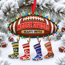 Load image into Gallery viewer, Celebrate Love Across Rivalries - House Divided Christmas Ornament, Personalized Gift for Sports Lovers
