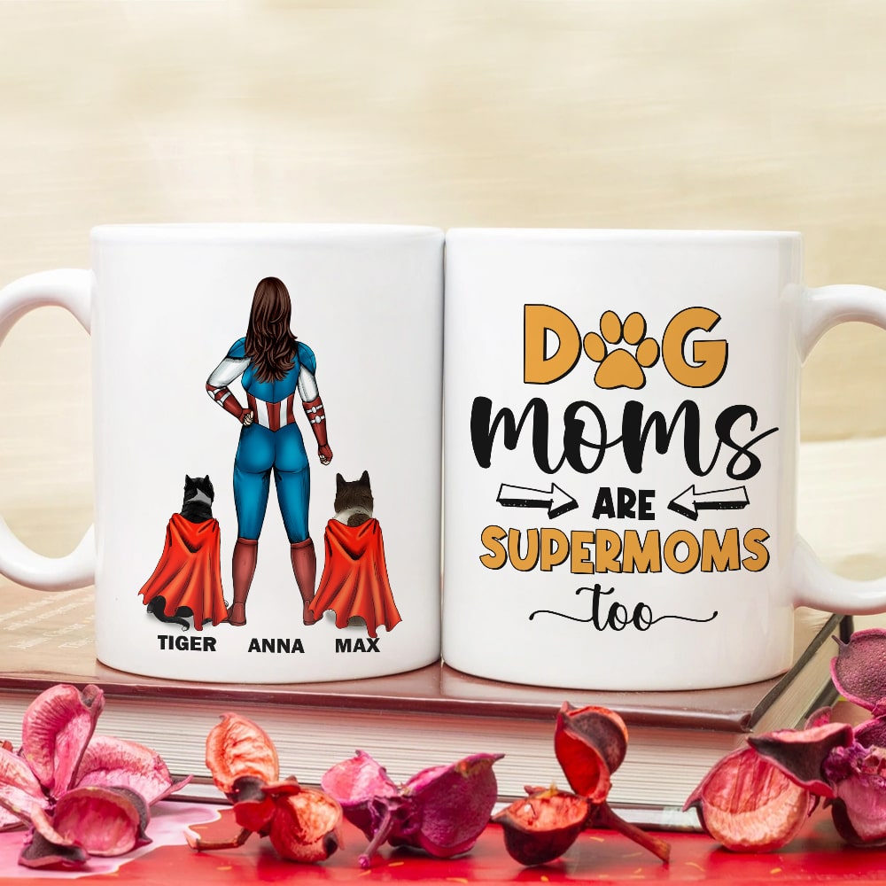 Super Dog Mom Personalized Mug - Custom Gift for Pet Lovers Coffee Mug PopCulturePrints