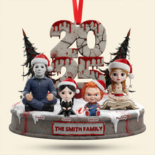 Load image into Gallery viewer, Personalized Horror Family Ornament - Perfect Gift for Fans of Spooky Culture Ornament PopCulturePrints

