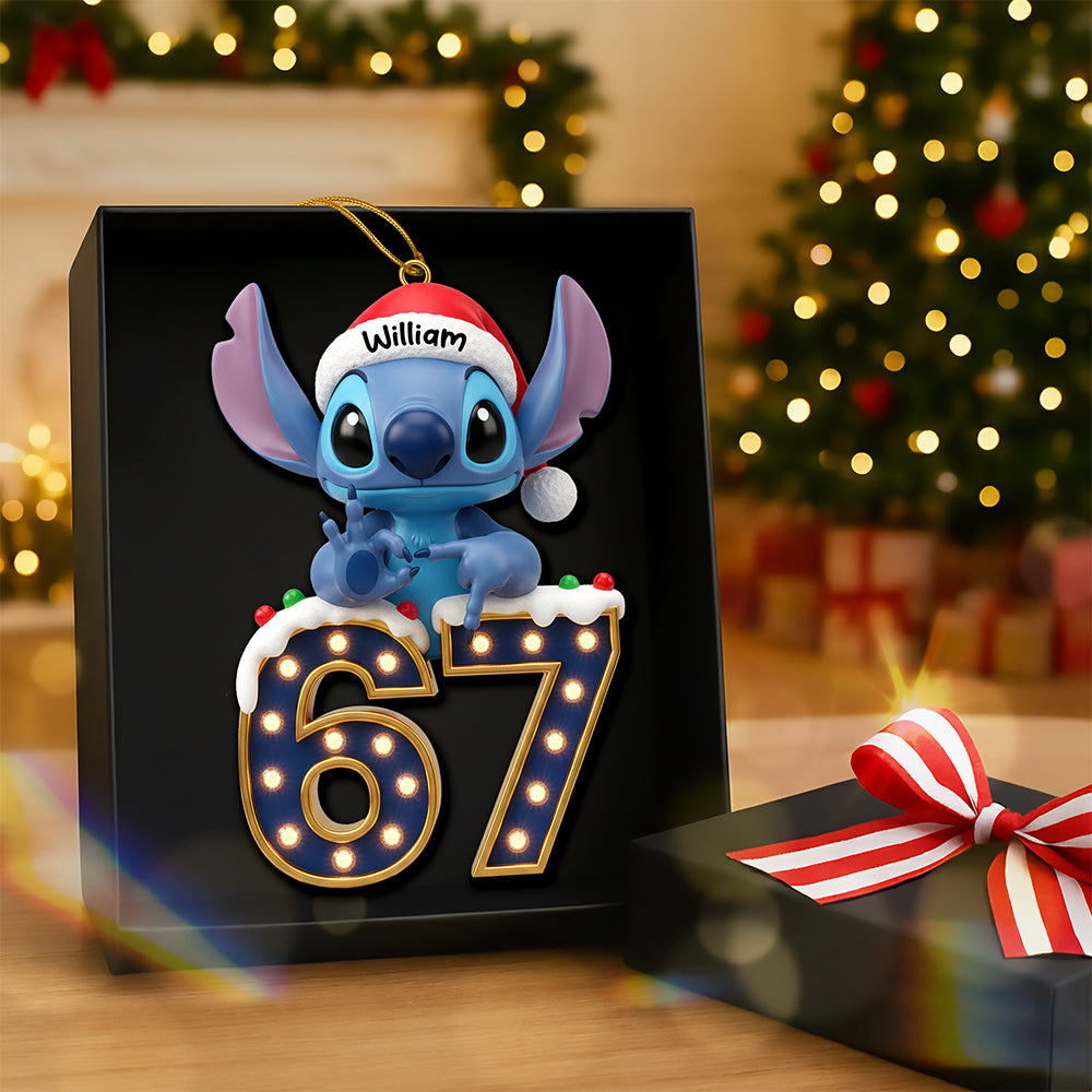 Aliens Celebrate with Joy - Personalized Acrylic Christmas Ornament Ornament PopCulturePrints