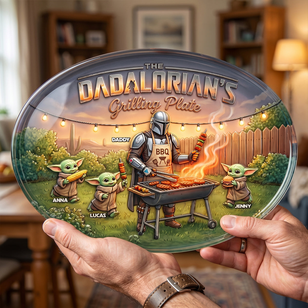 “Grill Like a Hero!” - Personalized Grilling Plate - Gift for Dads, Grandpas & BBQ Lovers Plates PopCulturePrints